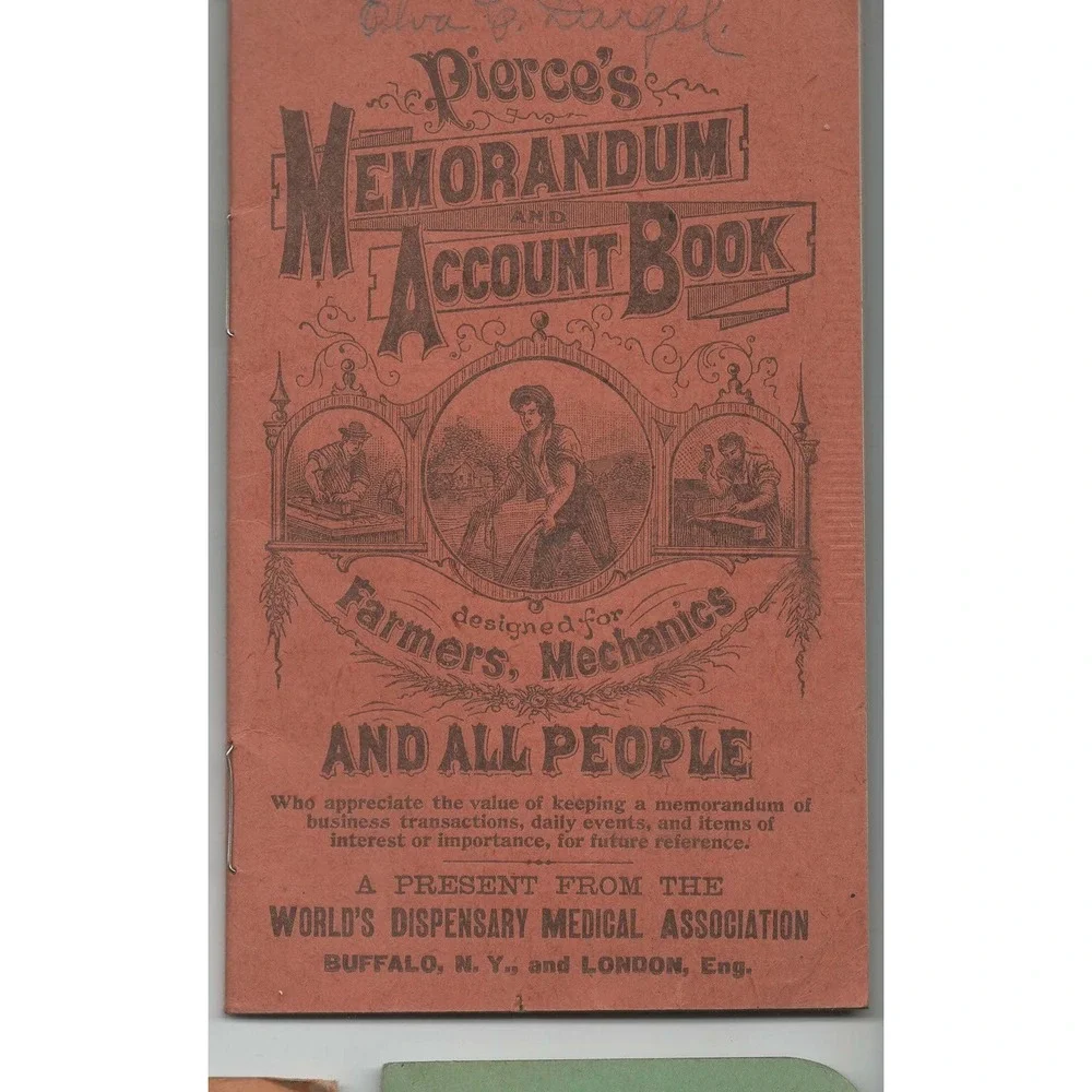 Antique Dr Pierce's Memorandum Book Worlds Dispensary Reedsburg WI VG-